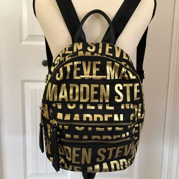 Steve Madden | Bags | Steve Madden Canvas Black Wgold Logo  display picture 2